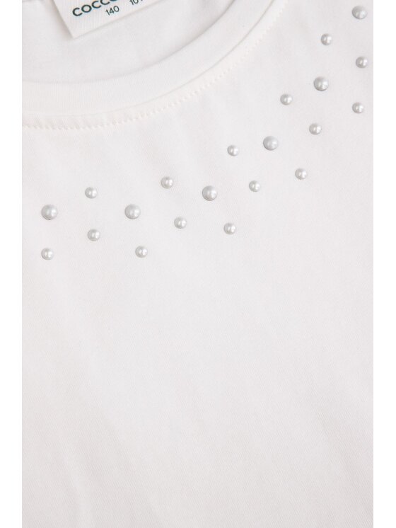 Coccodrillo Coccodrillo T-Shirt ZC6143201EJG-003 Kremowy Regular Fit