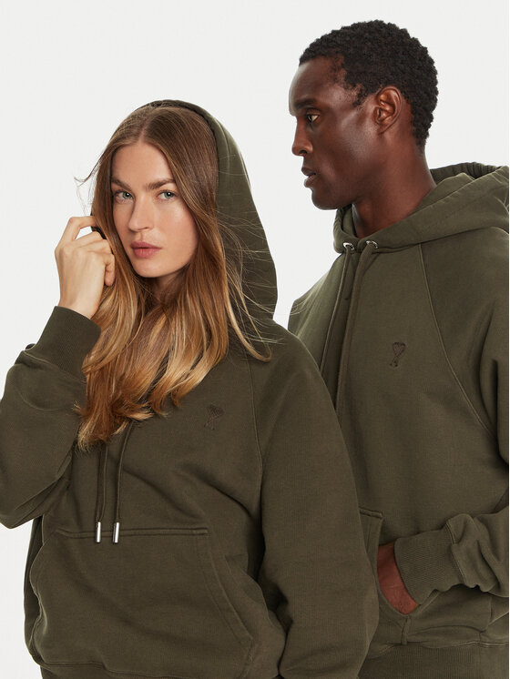 AMI PARIS AMI PARIS Pulóver USW240 JE0091 Khaki Regular Fit