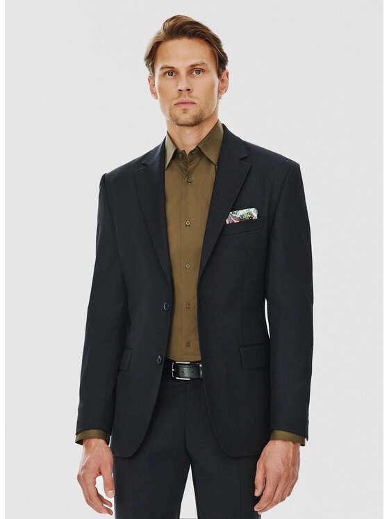Pako Lorente Pako Lorente Marynarka P24WF-3G-016 Granatowy Super Slim Fit