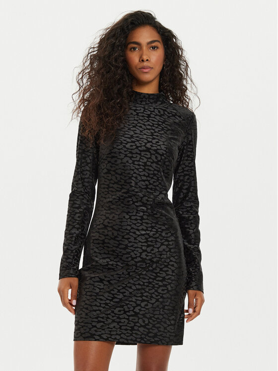 Guess Koktejlové šaty Elizabeth W4BK15 KCGJ2 Čierna Slim Fit