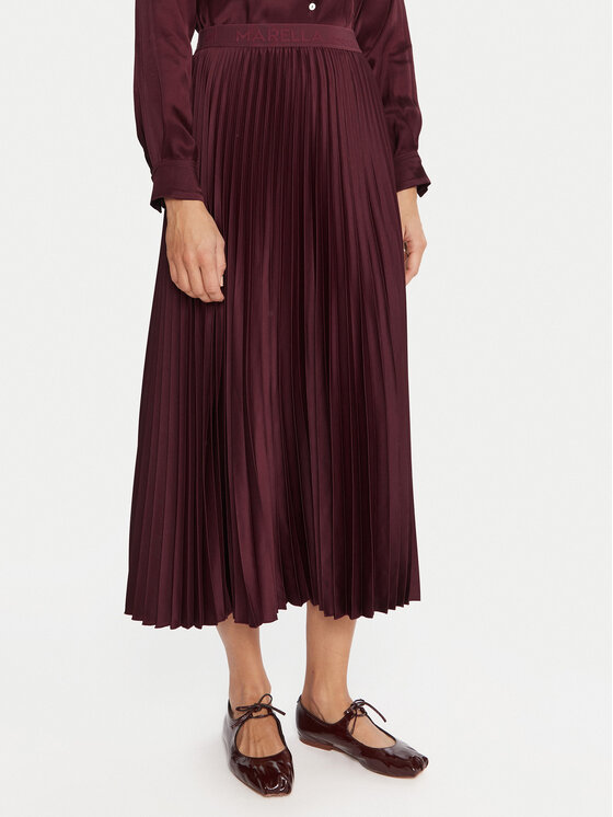 Marella Marella Gonna plissettata Pontiac 2523106045 Bordeaux Regular Fit