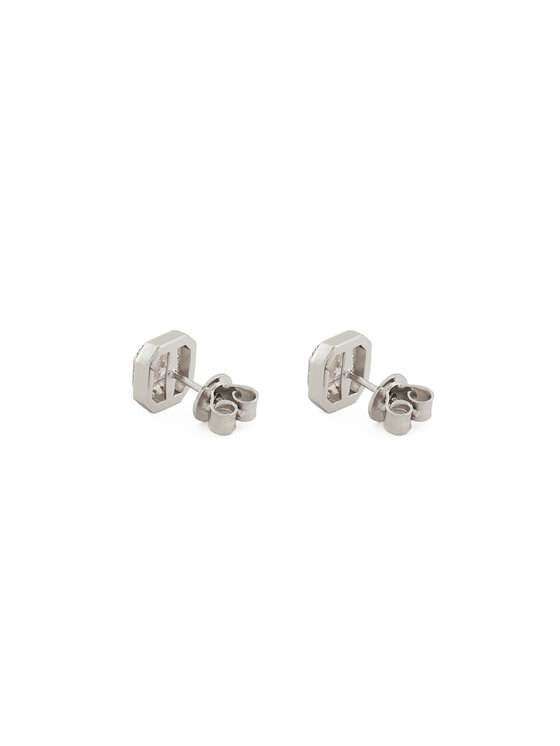 ICED STUFF ICED STUFF Uhani Emerald Cut Belo zlato