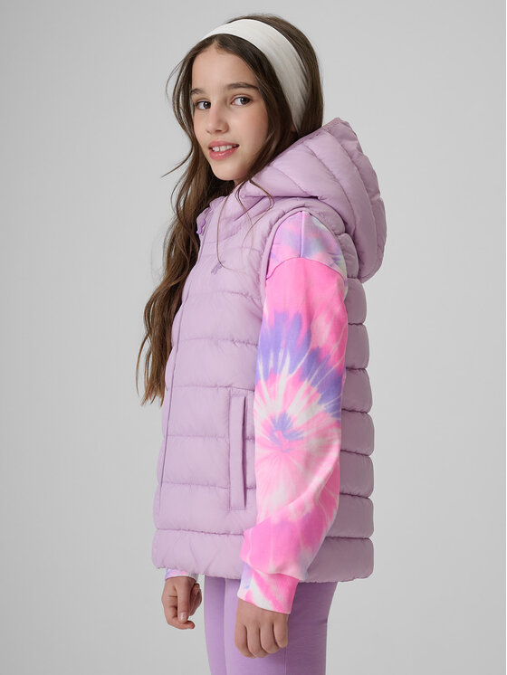 4F 4F Kamizelka OUTERWEAR Fioletowy jasny Regular Fit