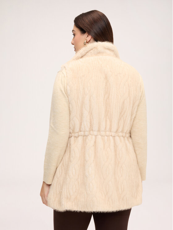 Fiorella Rubino Fiorella Rubino Płaszcz zimowy L007L000082N002 Kremowy Regular Fit