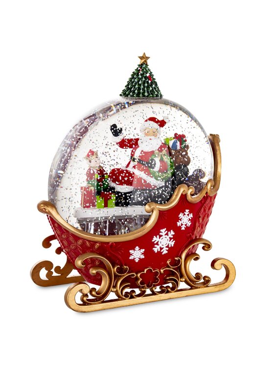 MIAhome MIAhome Figurka szklana kula LED z pozytywką PALLA DI NEVE Czerwony
