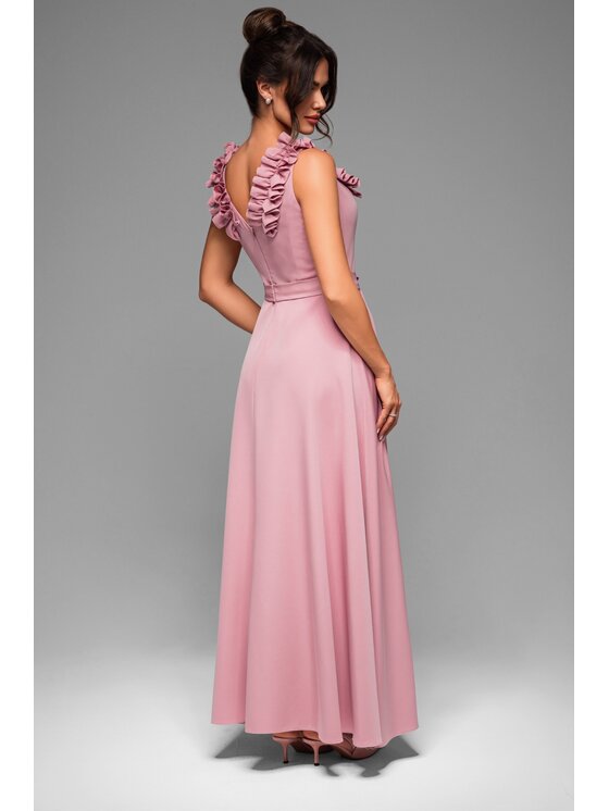 Ombre Ombre Sukienka wieczorowa LA-OM-DLR021 Różowy Regular Fit