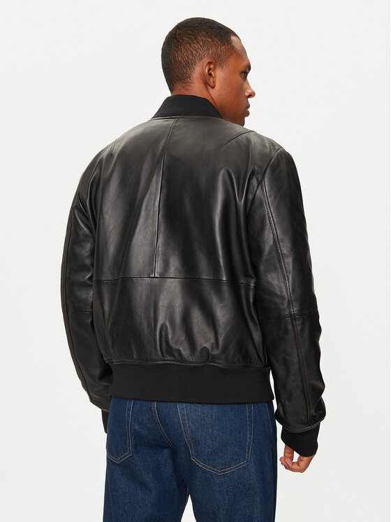 Versace Jeans Couture Versace Jeans Couture Lederjacke 77GAVP06 Schwarz Regular Fit
