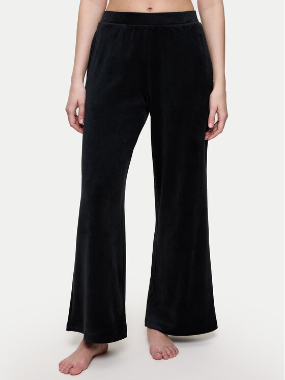 Triumph Triumph Pidžama hlače Sensual Velour 10225077 Crna Wide Leg