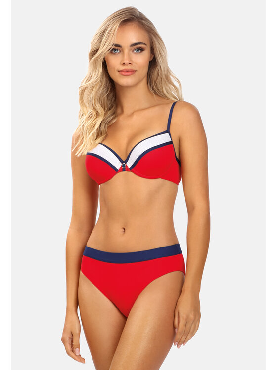 Bikini Miss Lou, Rozmiar 40D, Czerwony, ML005