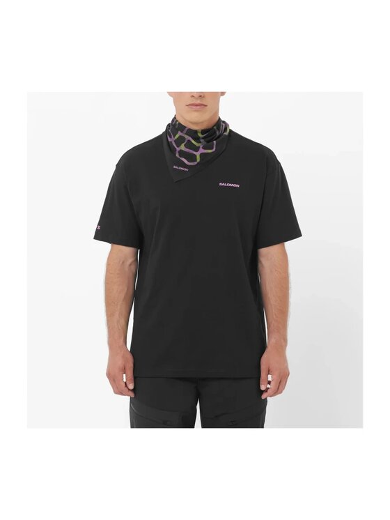 Salomon Salomon T-Shirt WILD RAYS GRAPHIC Czarny Regular Fit