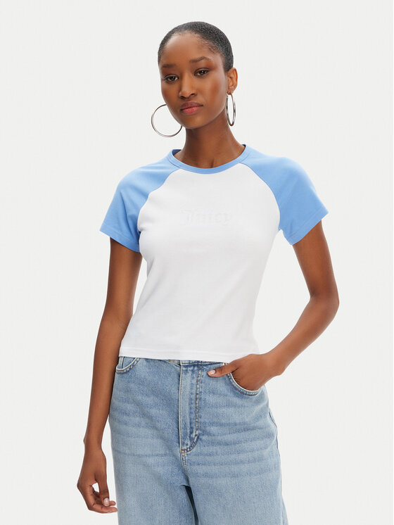 Juicy Couture Juicy Couture Póló Contrast JCWCT125307 Fehér Slim Fit
