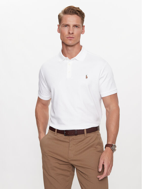 Polo Ralph Lauren Polo Majica 710713130003 Bela Custom Slim Fit