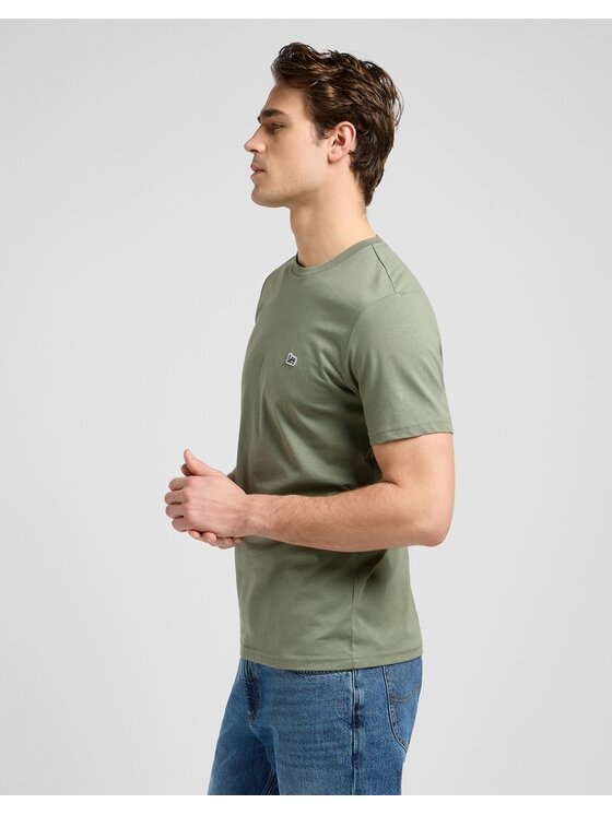 Lee Lee T-Shirt SS PATCH LOGO TEE Zielony Regular Fit