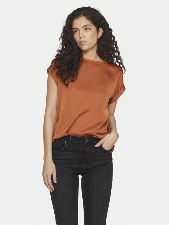 Vila T-shirt Ellette 14059563 Arancione Regular Fit, taglia : 40
