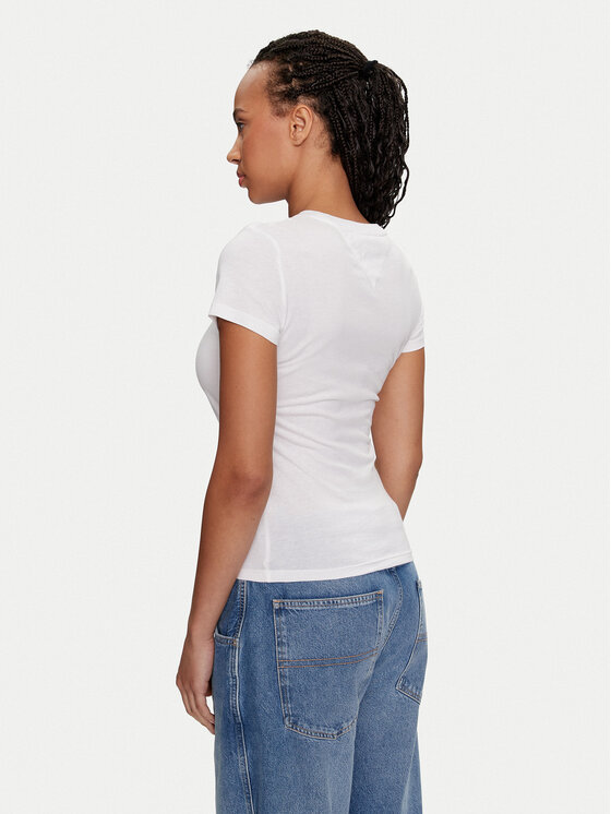 Tommy Jeans Tommy Jeans T-särk Essential DW0DW18397 Valge Slim Fit