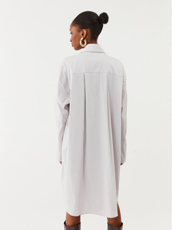 Patrizia Pepe Patrizia Pepe Рокля тип риза 8A1201/A23-S659 Сив Relaxed Fit