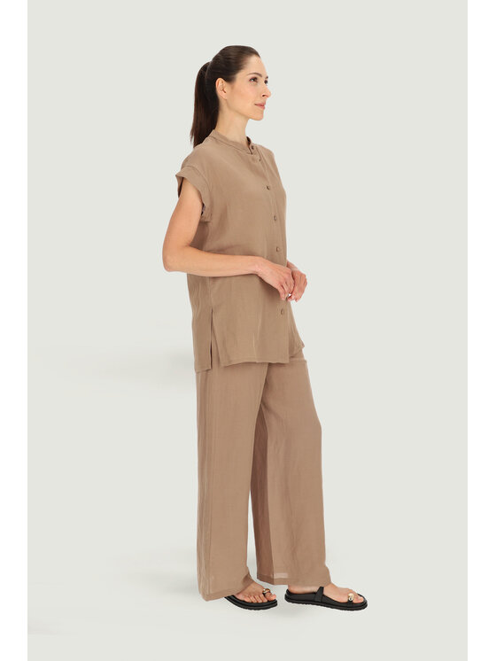 Deni Cler Milano Deni Cler Milano Koszula T-DC-1349-E2-20-71-1 Beżowy Loose Fit