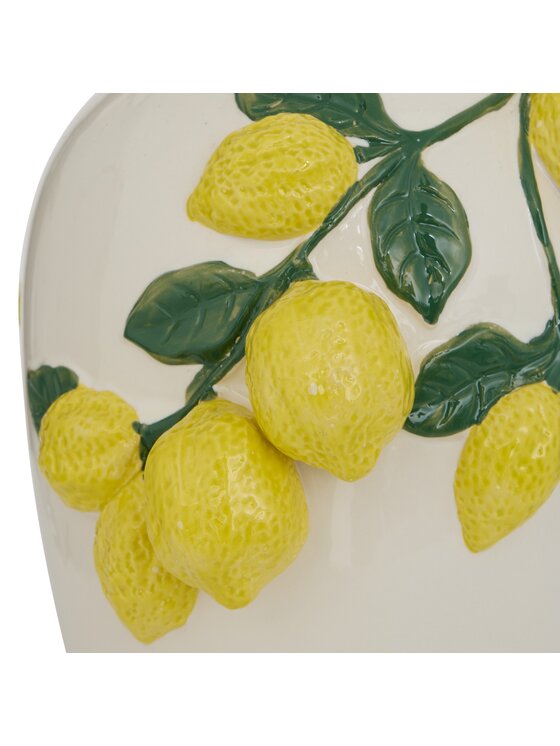 MIAhome MIAhome Wazon ceramiczny z gałązkami cytryny LEMONIA Beżowy