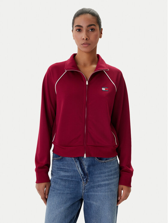 Tommy Jeans Tommy Jeans Majica dugih rukava Badge DW0DW21930 Tamnocrvena Regular Fit