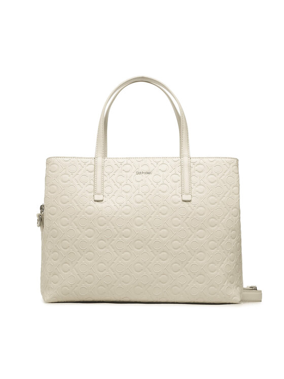 Calvin Klein Calvin Klein Soma Ck Must Tote Md Emb Mono K60K610928 Bēšs
