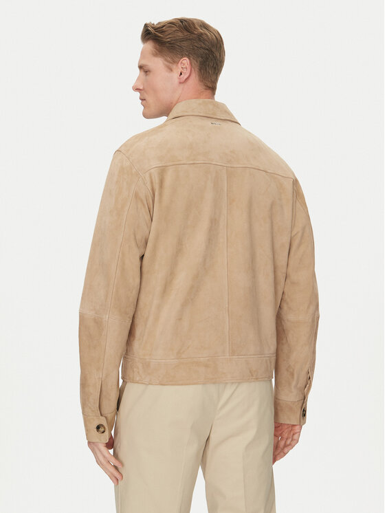 BOSS BOSS Geacă de piele H-Malbano5 50528014 Bej Regular Fit