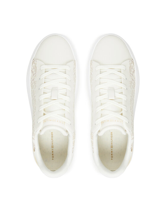 Tommy Hilfiger Tommy Hilfiger Tenisice Monogram Platform Snk FW0FW09155 Écru