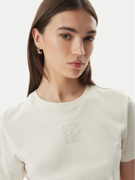 Calvin Klein Jeans Calvin Klein Jeans Тишърт SS 20s LV044G200G Кремав Regular Fit