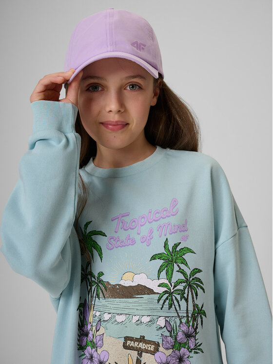 4F 4F Bluza SUMMER SPLASH Niebieski Loose Fit
