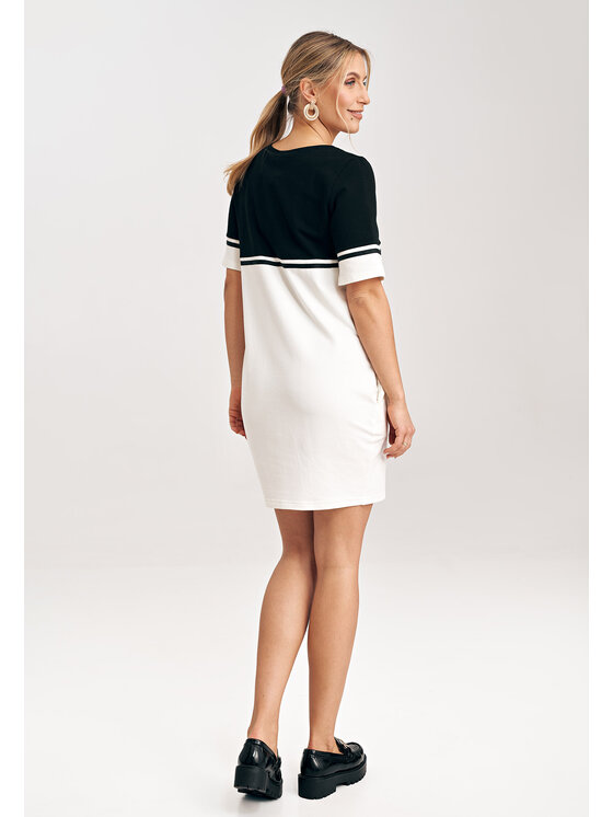 FIGL FIGL Sukienka codzienna M1028 Écru Regular Fit
