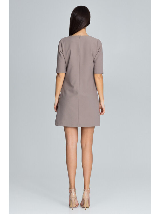 FIGL FIGL Sukienka M618 Brązowy Regular Fit