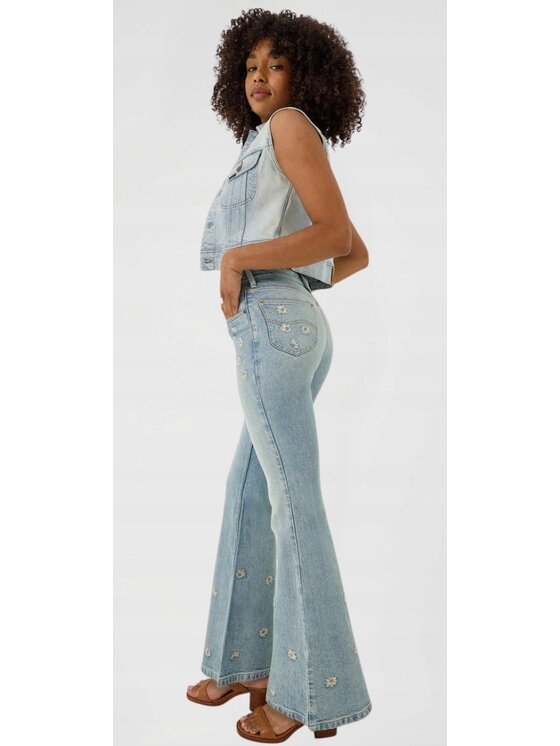 Lee Lee Jeansy High Rise Flare Niebieski Flare Fit