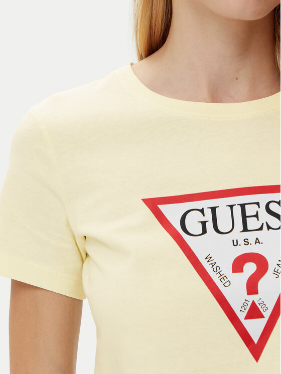 Guess Guess T-shirt W1YI1B I3Z14 Žuta Regular Fit