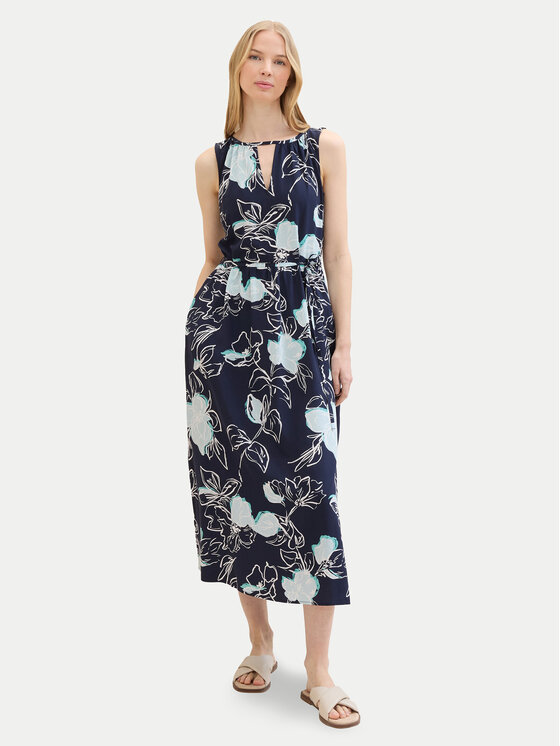 Tom Tailor Tom Tailor Poletna obleka 1041530 Mornarsko modra Regular Fit
