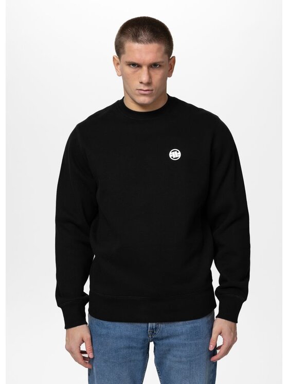 PITBULL PITBULL Bluza Small Logo Czarny Regular Fit