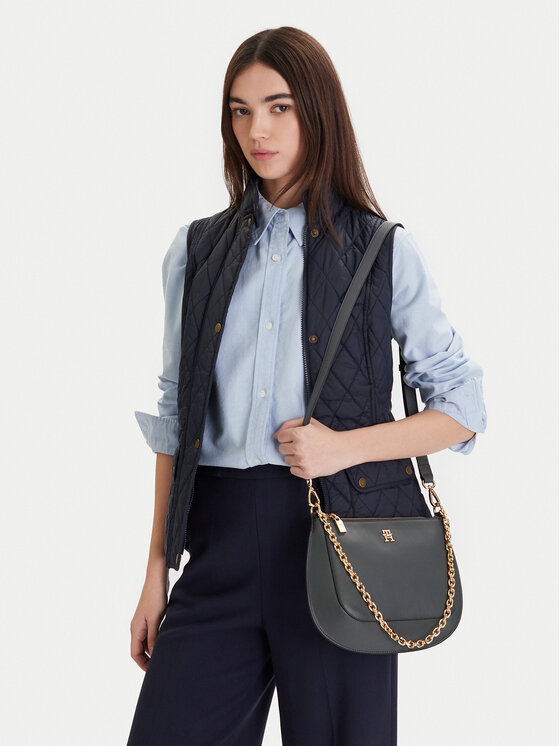 Tommy Hilfiger Tommy Hilfiger Τσάντα Th Glam Conv Med Crossover AW0AW18143 Γκρι