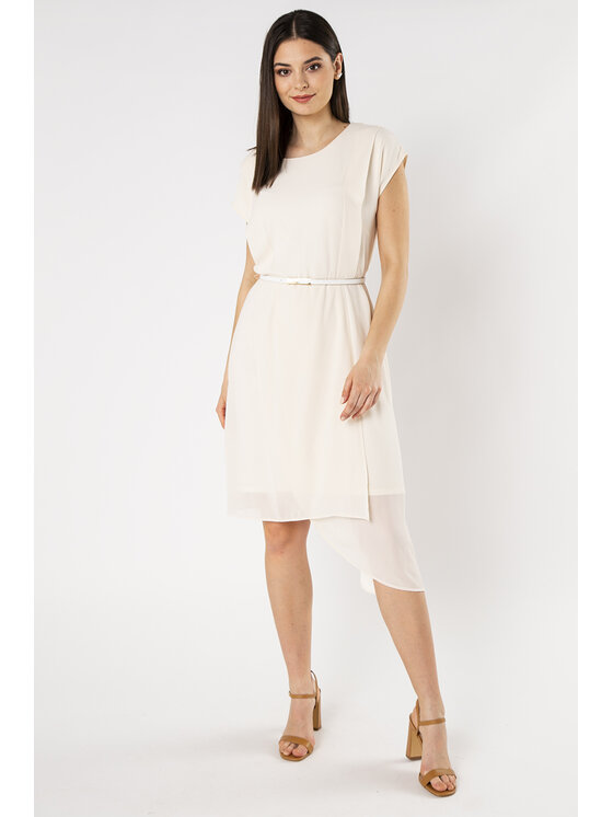 QUIOSQUE QUIOSQUE Sukienka codzienna CREMA DRESS Beżowy Regular Fit