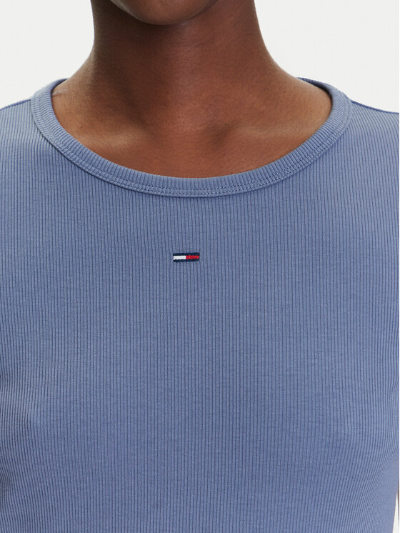 Tommy Jeans Tommy Jeans T-Shirt Essential DW0DW17383 Niebieski Slim Fit