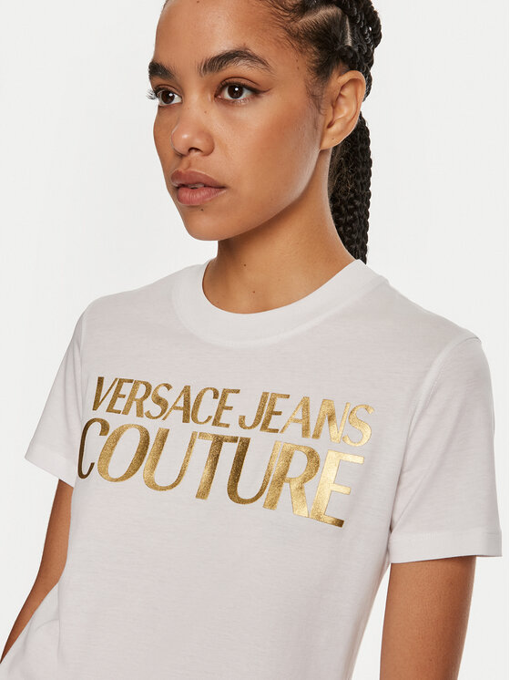 Versace Jeans Couture Versace Jeans Couture Tricou 77HAHT01 CJ00T Alb Regular Fit