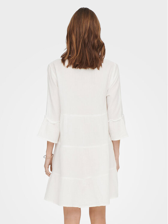 ONLY ONLY Sukienka letnia Thyra 15267999 Biały Regular Fit