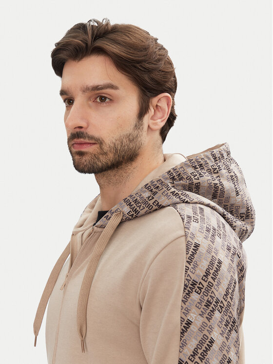 EA7 Emporio Armani EA7 Emporio Armani Džemperis ar kapuci 7M000209 AF12660 U6155 Bēšs Regular Fit