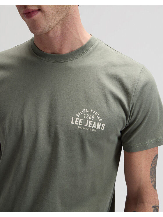 Lee Lee T-shirt SMALL LOGO TEE Verde Relaxed Fit
