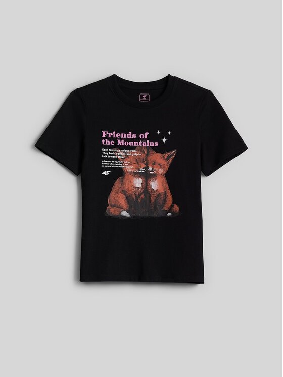 4F 4F T-Shirt 4FJKAW26TTSHF4429-20S Czarny Regular Fit