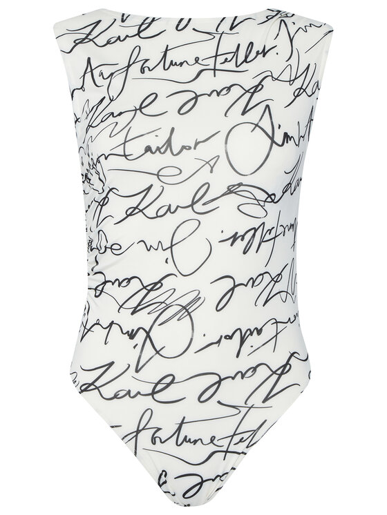 KARL LAGERFELD KARL LAGERFELD Bodijs A3W17010 Écru Slim Fit