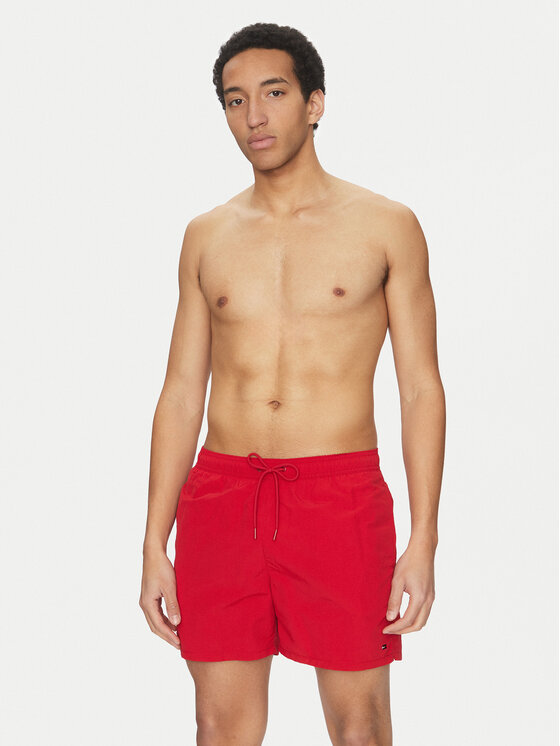 Tommy Hilfiger Tommy Hilfiger Szorty kąpielowe UM0UM03477 Czerwony Regular Fit