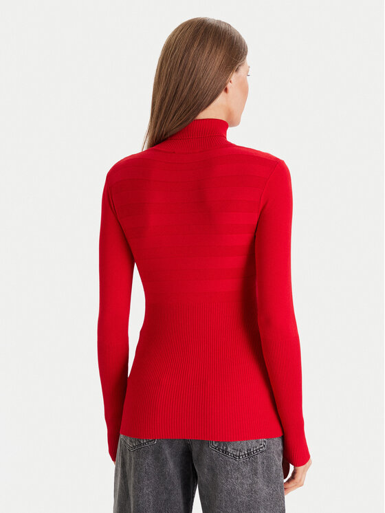 Morgan Morgan Rollkragenpullover 132-MENTOS.M Rot Slim Fit