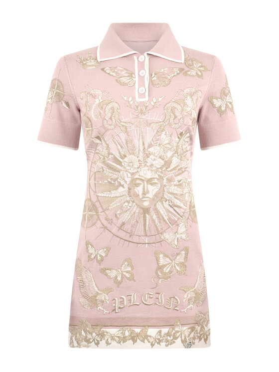 PHILIPP PLEIN PHILIPP PLEIN Sukienka dzianinowa 29164 Różowy Regular Fit