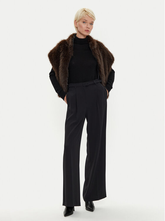 Imperial Imperial Spodnie materiałowe P4W3IJXC Czarny Wide Leg