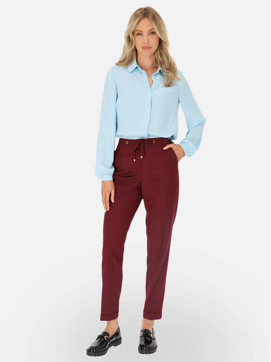 L’AF L’AF Spodnie materiałowe Liberty Bordowy Regular Fit