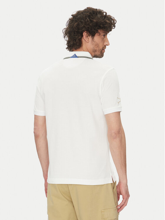 La Martina La Martina Polokošeľa Achille MAPG30 PK097 Biela Regular Fit
