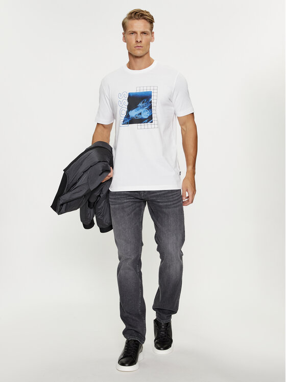 BOSS Boss T-krekls Tiburt 412 50495689 Balts Regular Fit